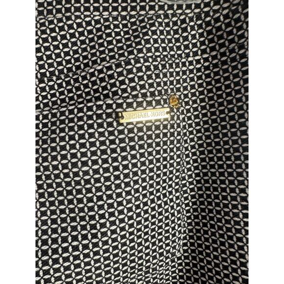 Michael Kors Geometric Print Ankle Pants Women’s Large Stretch Pull-On Slim Fit - Picture 3 of 6